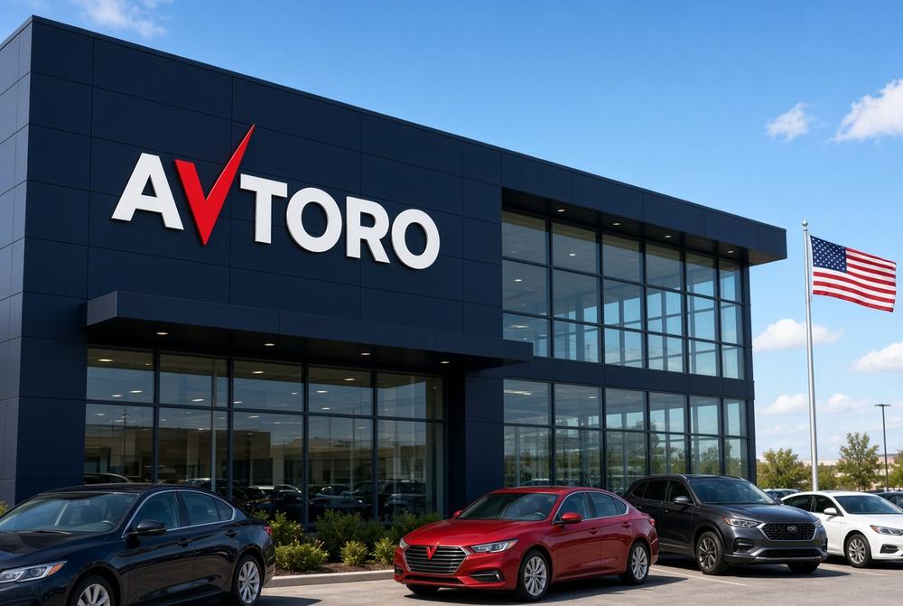 Avtoro building with cars out front